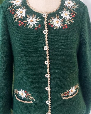 Jacheta handmade Edelweis verde