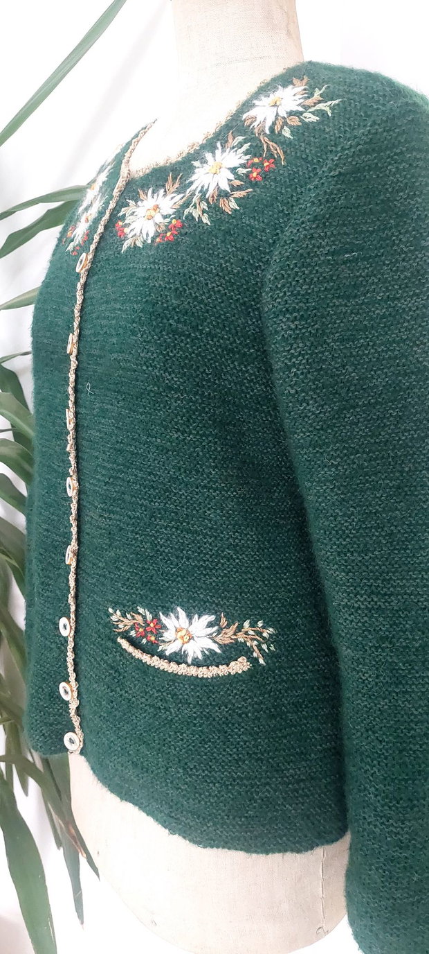 Jacheta handmade Edelweis verde
