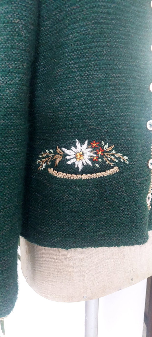 Jacheta handmade Edelweis verde