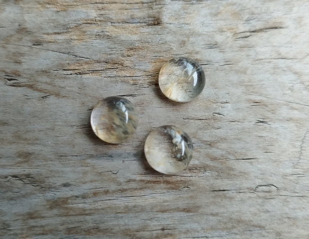 Cabochon cuart watermelon, 8 mm (3 buc)