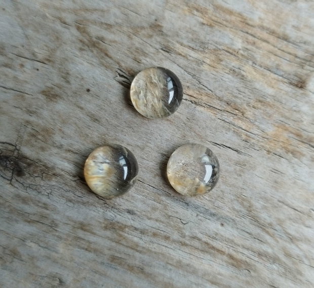 Cabochon cuart watermelon, 8 mm (3 buc)