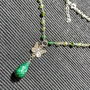 Colier argint smarald apatit verde conector fluture argint minimalist victorian trendy - Transport gratuit