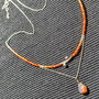 Colier argint opal de foc etiopian carneol ombre degrade tub decorativ lant argint minimalist boho chic trendy - Transport gratuit
