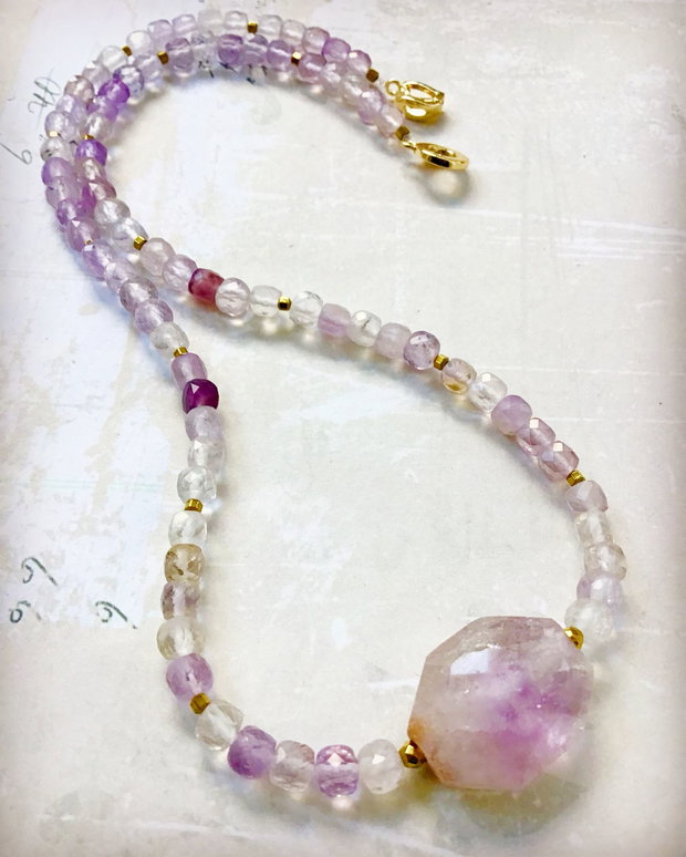 Colier CHOKER Ametrin natural