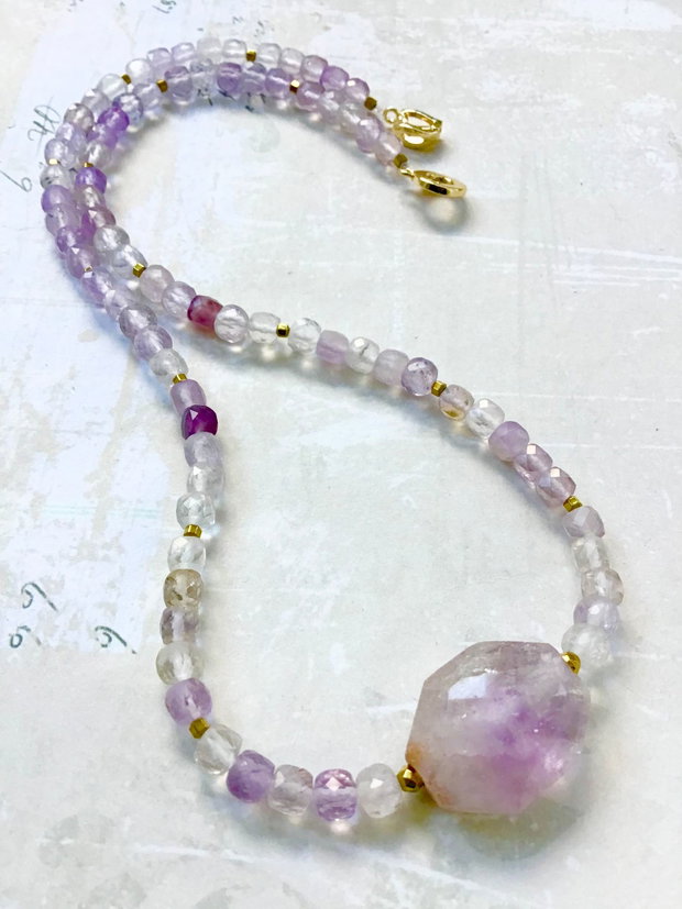 Colier CHOKER Ametrin natural