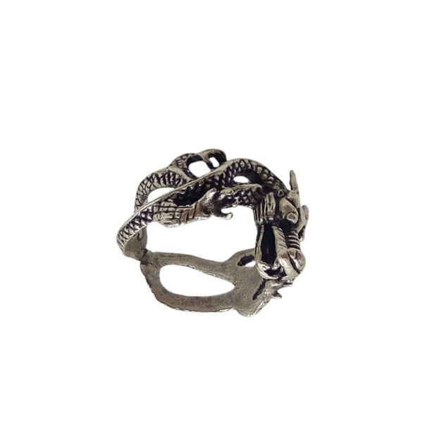 Inel metalic barbatesc, dragon mitic, Inz052