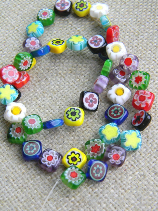 Margele sticla millefiori (AV31)