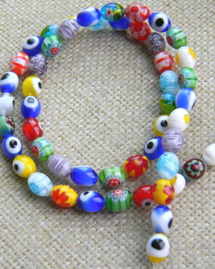 Margele sticla millefiori (AV31)