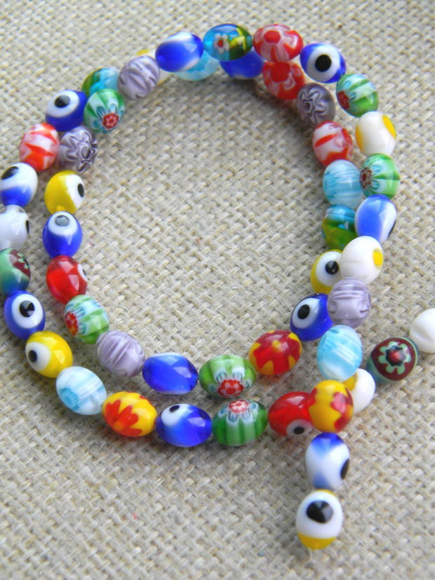 Margele sticla millefiori (AV31)