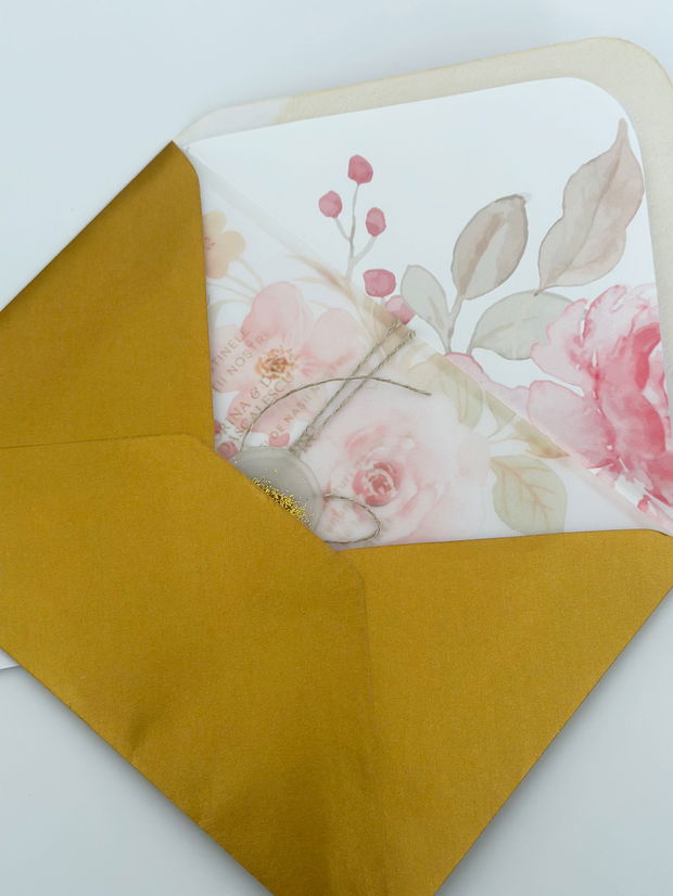 Invitatie nunta cu model floral