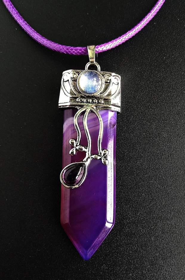 pandantiv agat purple veins