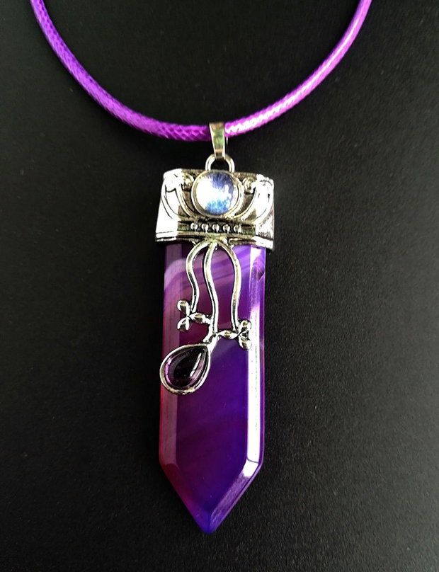 pandantiv agat purple veins