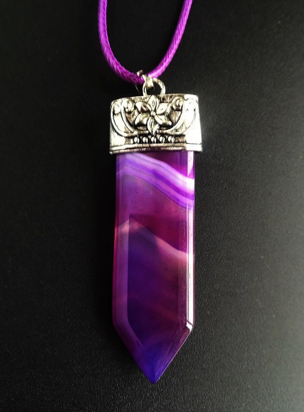 pandantiv agat purple veins