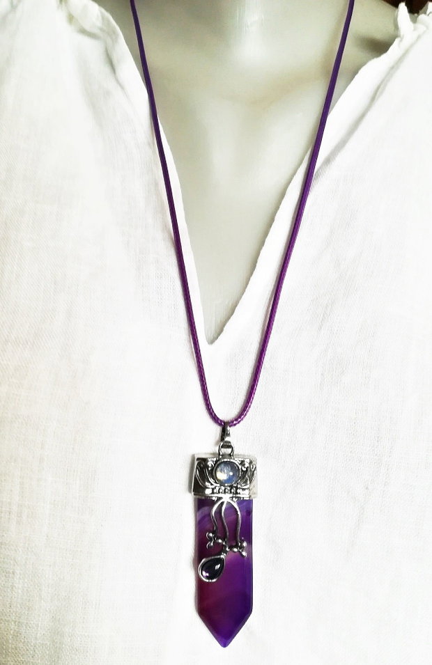 pandantiv agat purple veins