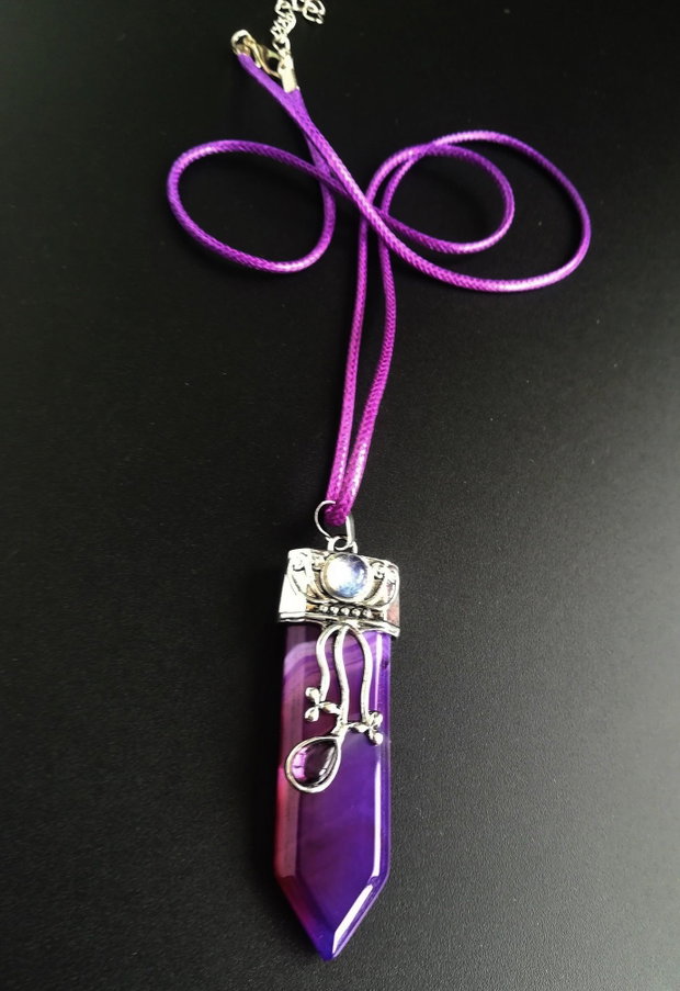 pandantiv agat purple veins