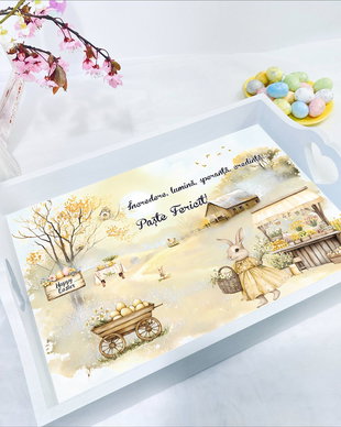 Tavita decorativa personalizata cu tematica de Paste - Farm house Easter