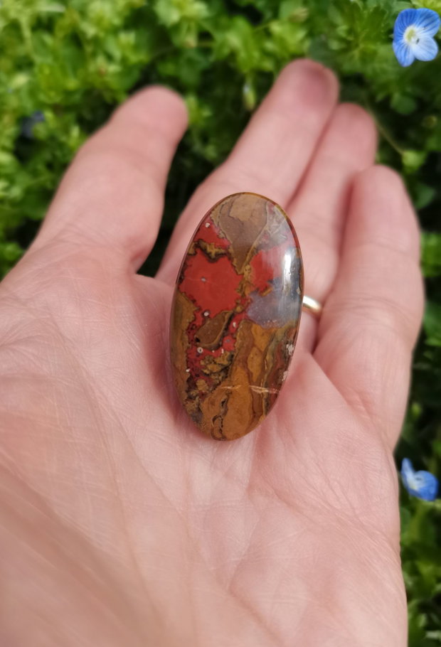 Inel Agata Maroc si Argint 925 - IN1476 - Inel pietre semipretioase, inel statement reglabil, cadou sotie, inel cadou, bijuterii cadou, bijuterii agate, cristale vindecatoare, cristaloterapie, cristale de colectie