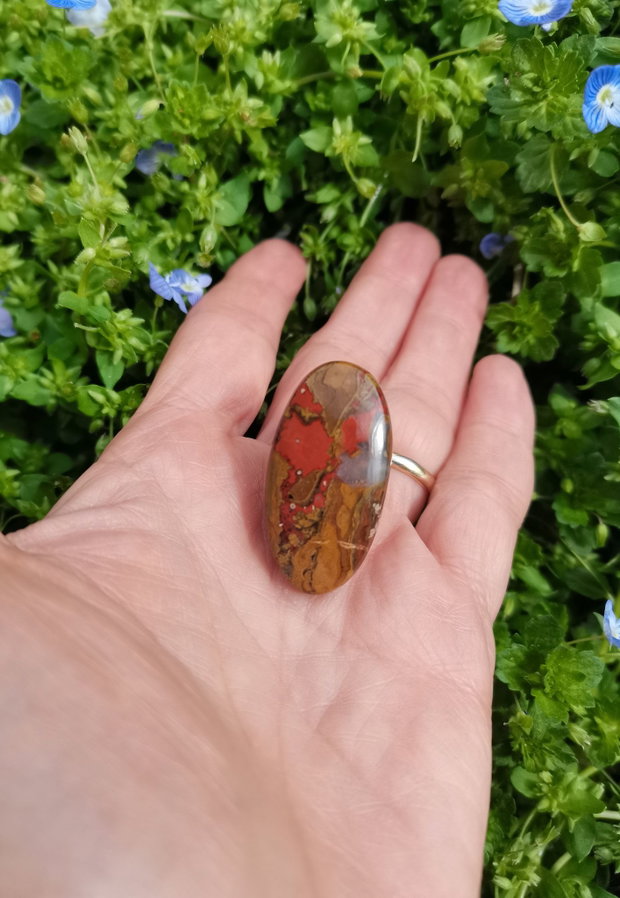 Inel Agata Maroc si Argint 925 - IN1476 - Inel pietre semipretioase, inel statement reglabil, cadou sotie, inel cadou, bijuterii cadou, bijuterii agate, cristale vindecatoare, cristaloterapie, cristale de colectie