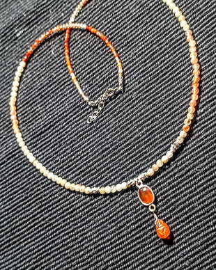 Colier argint opal de foc etiopian carneol feldspat ombre gradient picatura gravata conector minimalist boho chic trendy