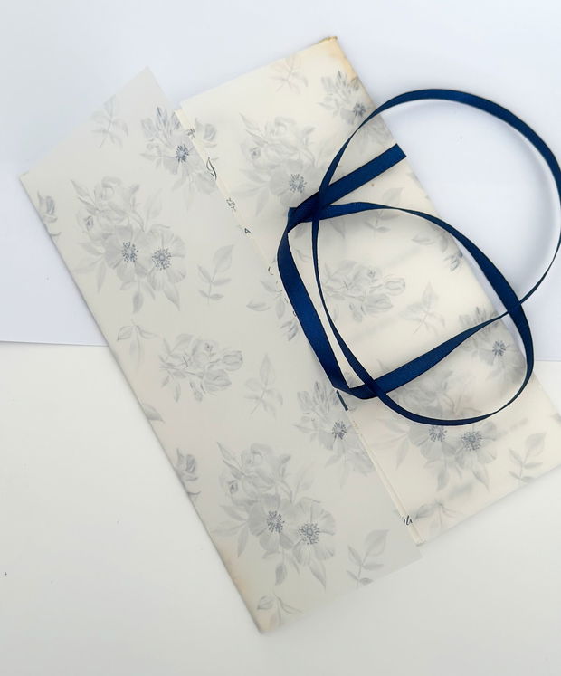 Invitatie nunta albastru si auriu
