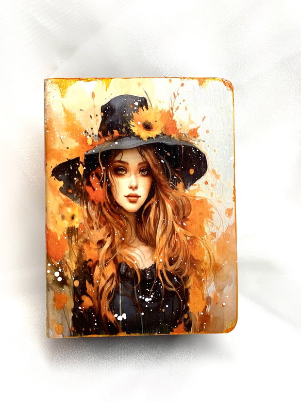 Cutie lemn- caseta de bijuterii decorata manual 00153