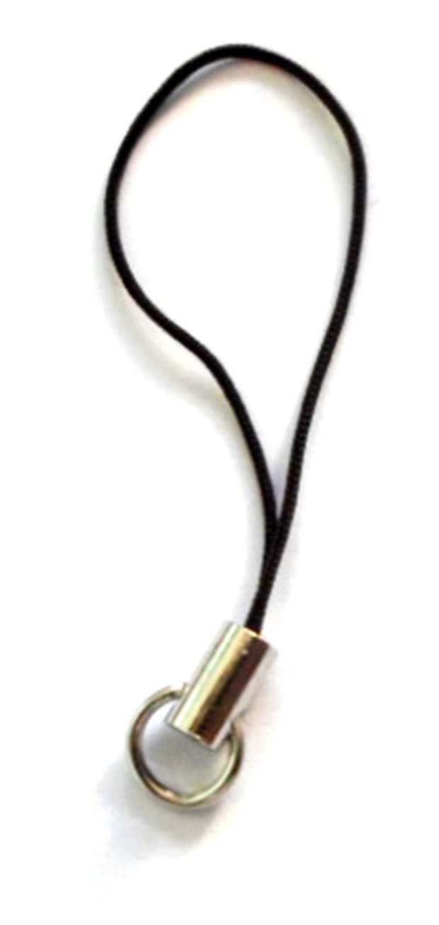 Breloc snur nylon maro cu accesorii argintiu