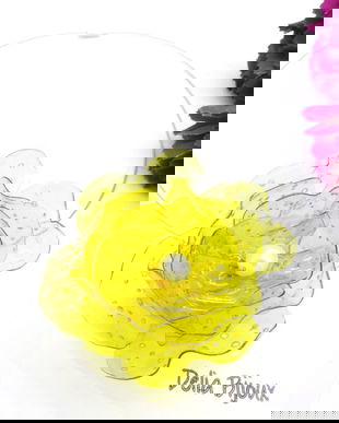 Colier statement handmade unicat - PET-uri (plastic) reciclate - floare (cod1227)