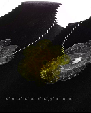 Colier statement handmade unicat - PET-uri (plastic) reciclate - floare (cod1227)