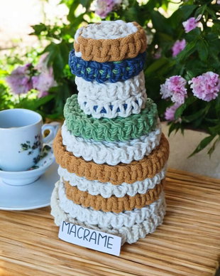 Tort macrame,12 piese,gratuita cea roz