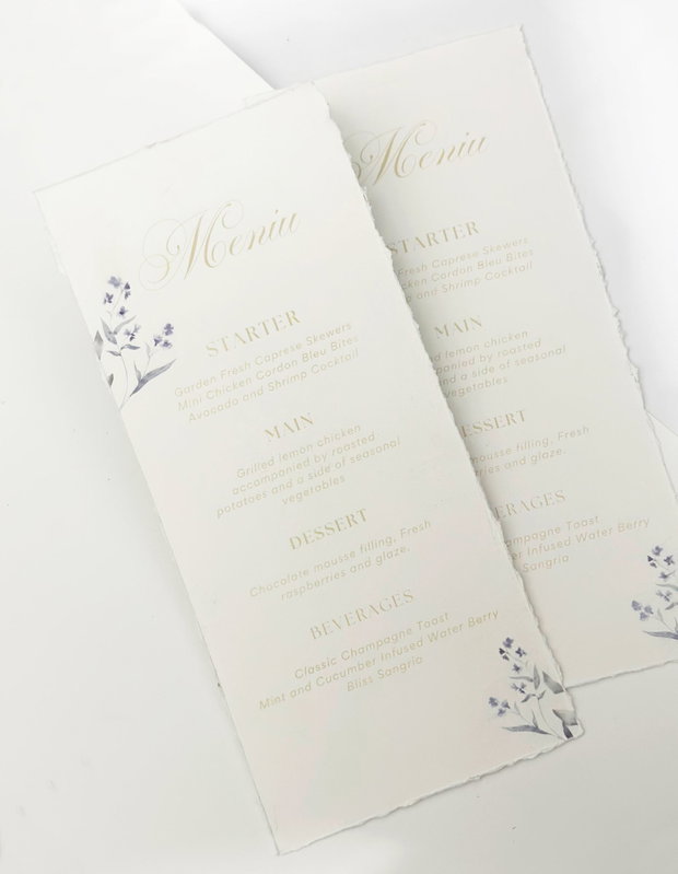 Meniu elegant pentru evenimente