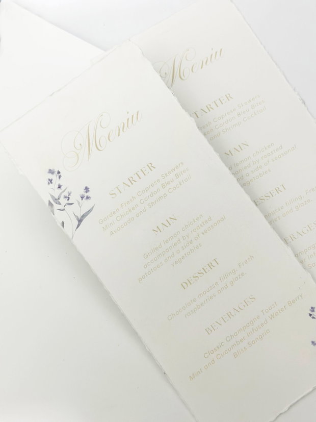 Meniu elegant pentru evenimente