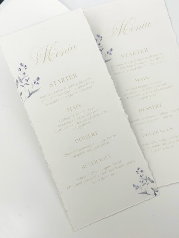 Meniu elegant pentru evenimente