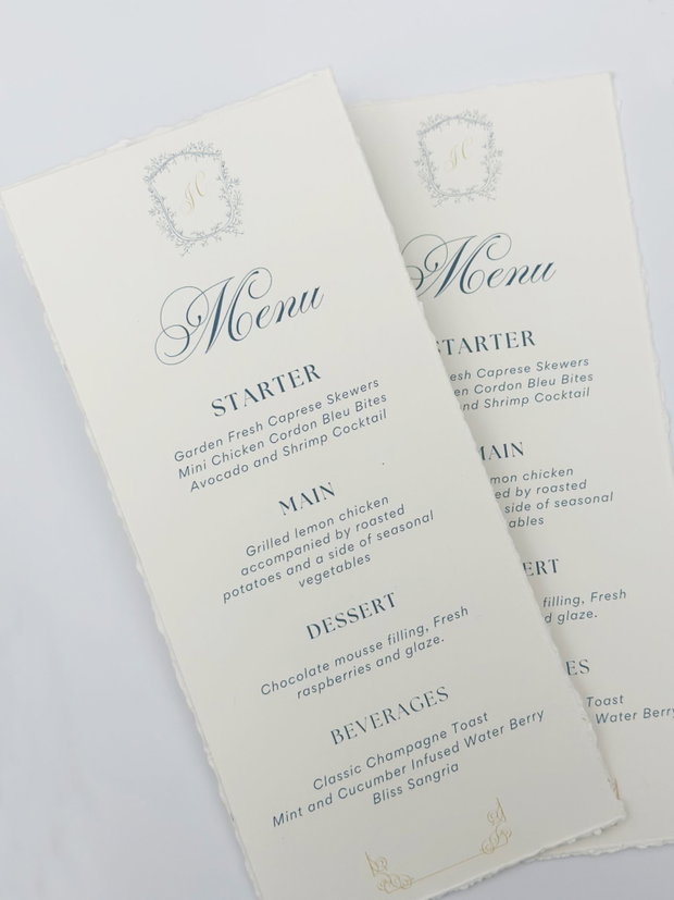 Meniu elegant pentru evenimente
