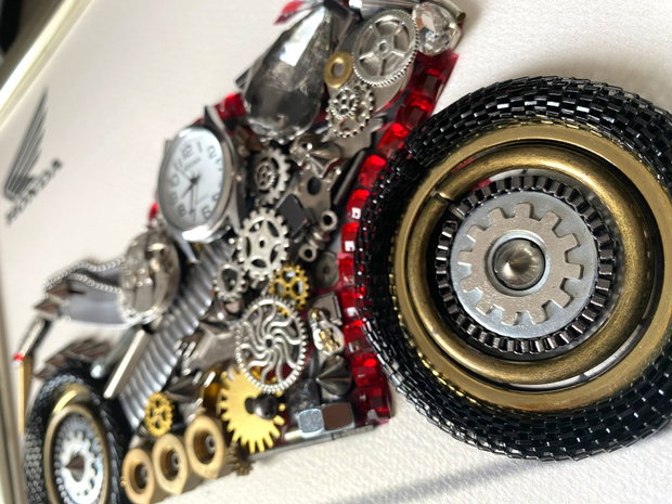 Tablouri steampunk cu modele de masini・Motocicleta Honda Cod M 697・Motocicleta honda decor birou・Cadouri pentru miri si nasi