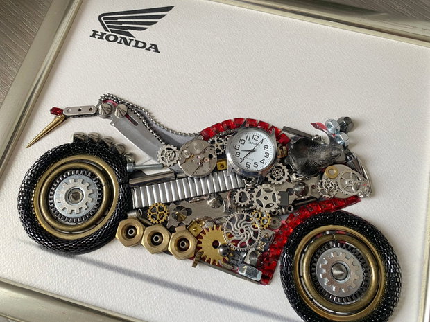 Tablouri steampunk cu modele de masini・Motocicleta Honda Cod M 697・Motocicleta honda decor birou・Cadouri pentru miri si nasi