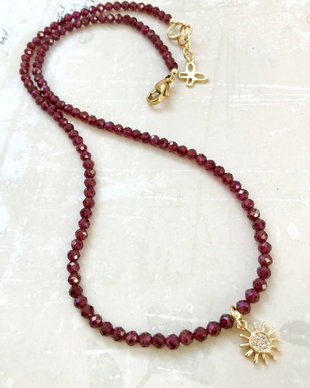Colier CHOKER Granat bordo