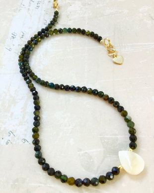 Colier CHOKER Turmalina verde