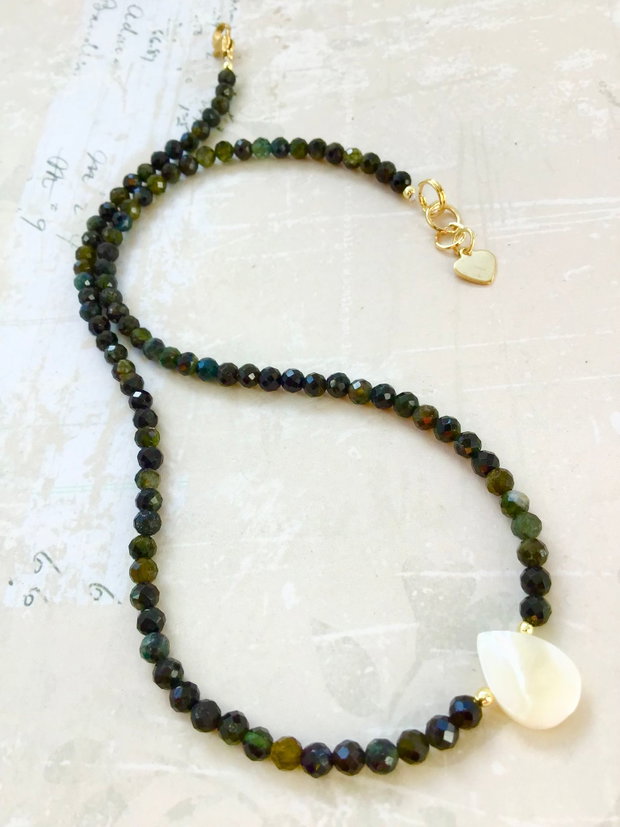 Colier CHOKER Turmalina verde