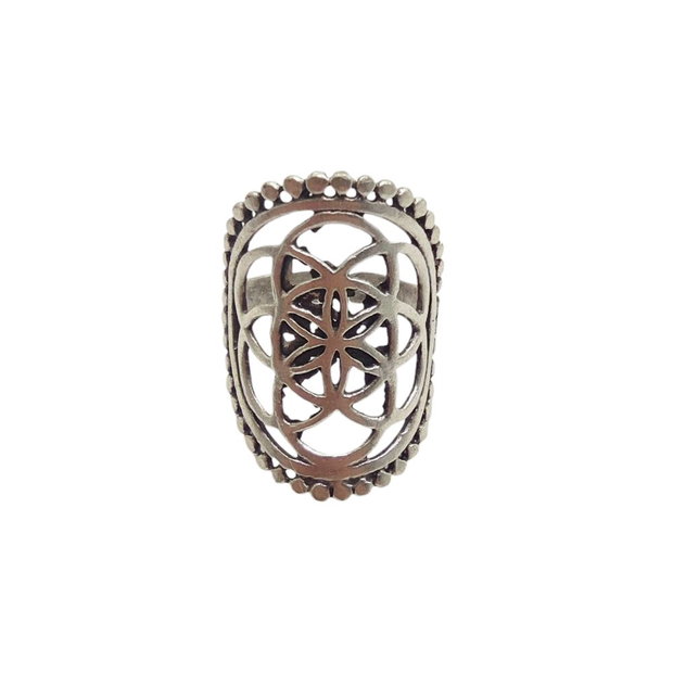 Inel metalic labirint geometric, Inz055