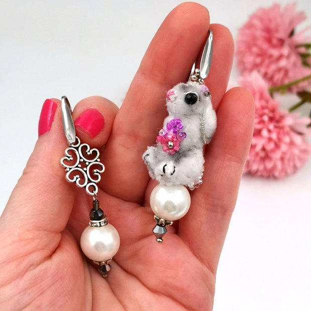 Rezervat Cercei asimetrici - Bunny Chic 3D