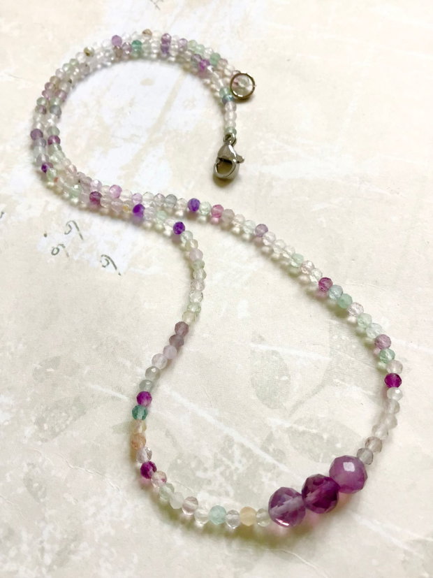 Colier CHOKER fluorit mov