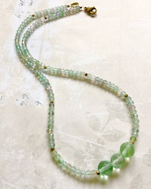 Colier CHOKER fluorit verde