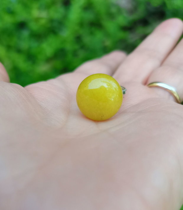 Inel Jad lemon si Argint 925 - IN1354.1 - Inel galben reglabil, inel pietre semipretioase, cadou iubita, inel cadou, bijuterii cadou, cadou sotie, cadou prietena, cadou romantic, cadou logodna, cadou prietena, bijuterii jad, cristale vindecatoare