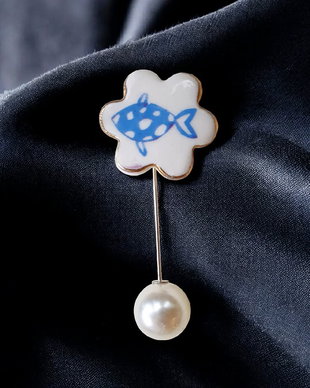 Brosa pin din portelan - KANZASHI