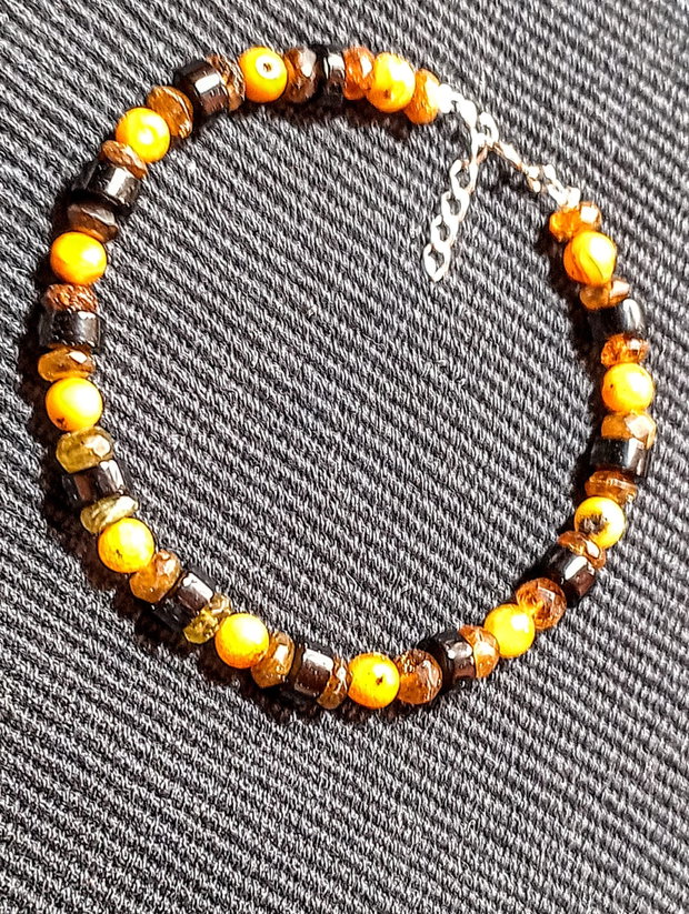 Bratara argint ambra turmalina onix chihlimbar boho chic trendy