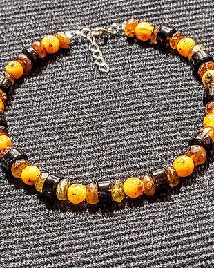 Bratara argint ambra turmalina onix chihlimbar boho chic trendy