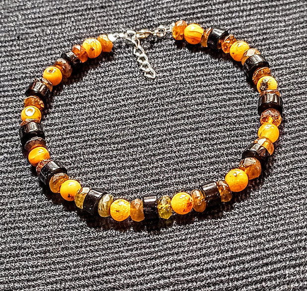 Bratara argint ambra turmalina onix chihlimbar boho chic trendy
