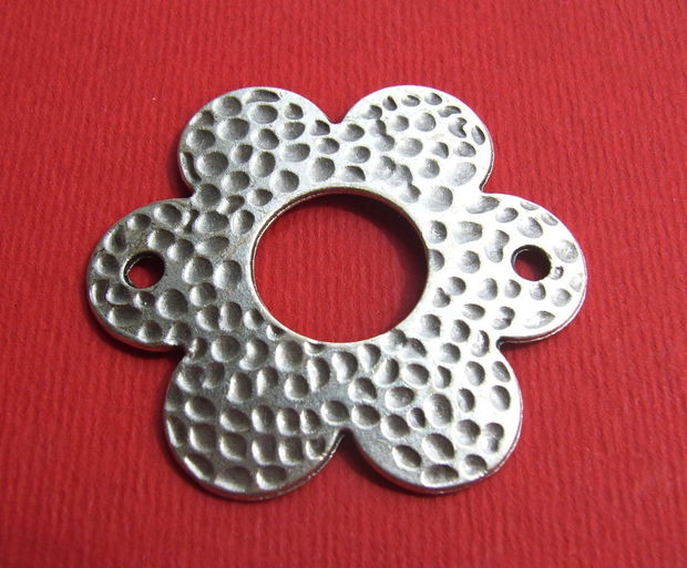 Floare - link din zamac argintat aprox 2.5x37x40 mm