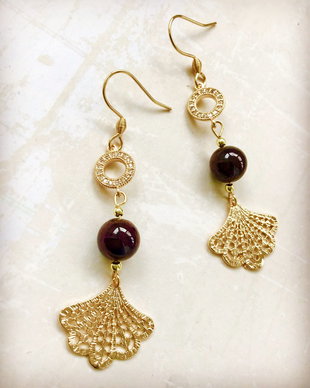 Cercei vintage granat