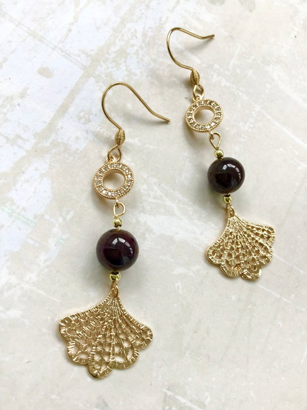 Cercei vintage granat